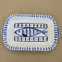 keramikfad med fisk svensk laholm gammelt lertøj.